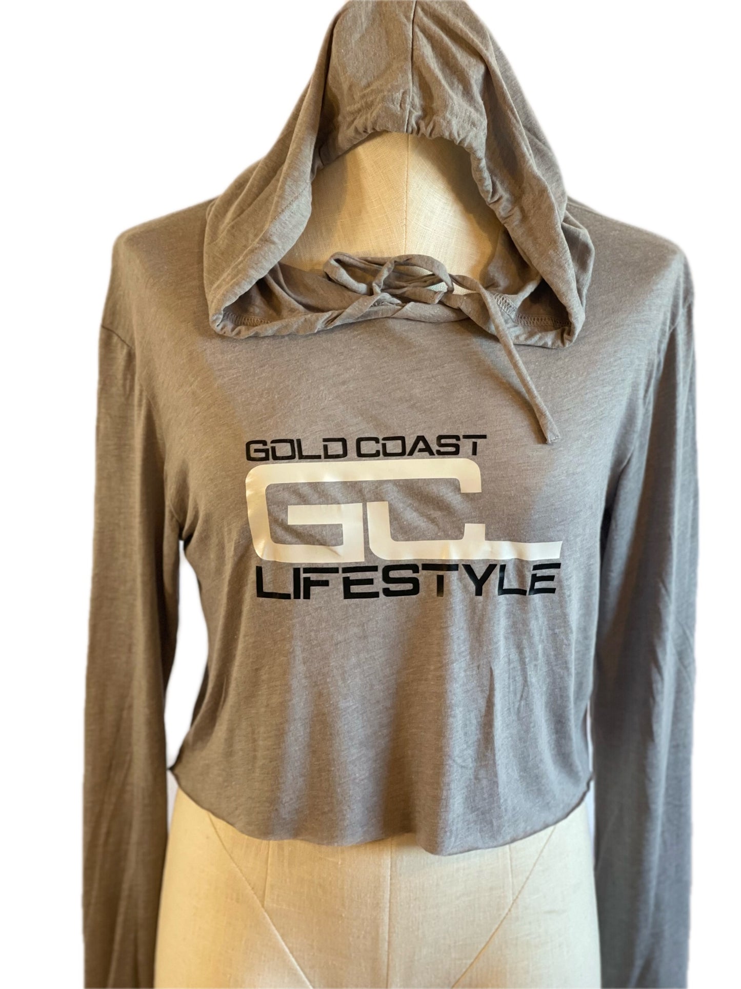 GoldCoastLifestyle ladies crop top long sleeve t shirt hoodie